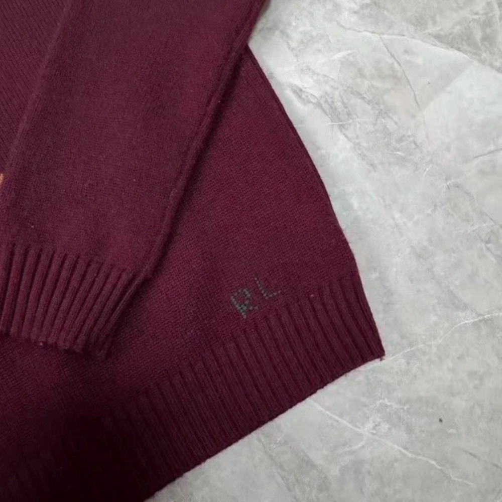 Polo Ralph Lauren Burgundy Sweater with Bear Motif - Picture 4 of 6
